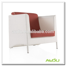 Audu Red Cushion Rattan Antique White Chair